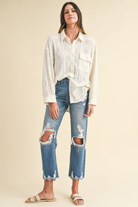 Online Annie Wear Distressed Raw Hem Cropped Jeans