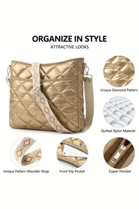 Online Gold Quilted Large Capacity Shoulder Bag