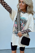 Load image into Gallery viewer, Online Khaki Checkered Pattern Mesh Mock Neck Long Sleeve Top
