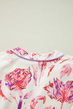 Load image into Gallery viewer, OnlinePink Floral Print Balloon Sleeve V Neck Babydoll Mini Dress
