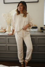 Load image into Gallery viewer, White Cheetah Print Two Piece Loose Fit Cozy Loungewear
