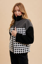 Load image into Gallery viewer, Online Annie Wear Plaid Zip Up Drop Shoulder Sherpa Jacket
