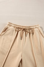 Load image into Gallery viewer, Online Black Solid Seamed Zipper Jacket and Drawstring Waist Pants Set
