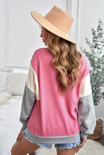 Load image into Gallery viewer, Rose Colorblock Pullover Sweatshirt
