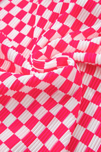 Load image into Gallery viewer, Online Pink Checkered Buttoned Shirt and High Waist Pants Pajama Set
