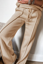 Load image into Gallery viewer, Online Black Solid Seamed Zipper Jacket and Drawstring Waist Pants Set
