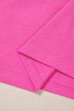 Load image into Gallery viewer, Online Pink Contrast Trim Collared Split Neck Short Sleeve Plus Size Top
