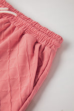 Load image into Gallery viewer, Online Sachet Pink Checkered Textured Tee and Drawstring Shorts
