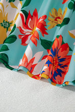 Load image into Gallery viewer, Online Sky Blue Plus Size Floral Print V Neck Batwing Sleeve Blouse
