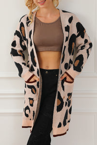 Online Leopard Animal Print Open Midi Cardigan