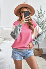 Load image into Gallery viewer, Rose Colorblock Pullover Sweatshirt

