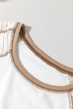 Load image into Gallery viewer, Online Black Striped Bracelet Sleeve Raglan Patchwork Top
