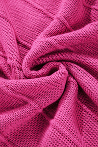 Online Rose Red Bow Knot Cut Out Round Neck Loose Sweater