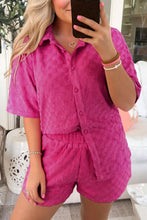 Load image into Gallery viewer, Online Peach Blossom Plus Size Checkered Terry Knit Short 2pcs Outfit
