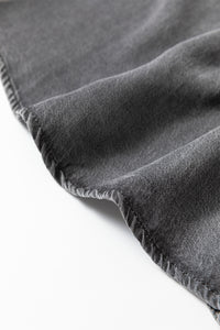 Online Dark Grey Fully Buttoned Long Denim Skirt