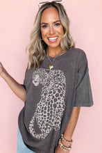 Load image into Gallery viewer, Online Medium Grey Vintage Cheetah Printed Mineral Wash Graphic Tee
