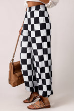 Load image into Gallery viewer, Online Black Checkerboard Elastic Waist Pocketed Joggers
