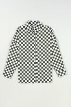 Load image into Gallery viewer, Online Green Checkerboard Printed Drop Shoulder Loose Casual Shirt
