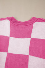 Load image into Gallery viewer, Online Rose Checkered Bishop Sleeve Sweater
