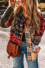 Load image into Gallery viewer, Online Red Mixed Plaid Patchwork Retro Shacket
