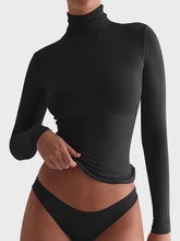 Load image into Gallery viewer, Black Lovelet Turtleneck Long Sleeve T-Shirt
