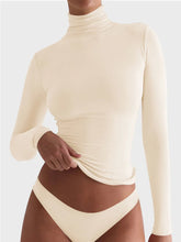 Load image into Gallery viewer, Tan Lovelet Turtleneck Long Sleeve T-Shirt
