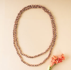 New Crystal Beaded Necklace- rose gold