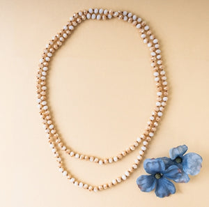 New Crystal Beaded Necklace- cream