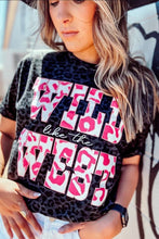 Load image into Gallery viewer, Black Wild like the West Leopard Tee
