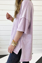 Load image into Gallery viewer, Orchid Petal Mineral Wash Seam Drop Shoulder Oversize Tee
