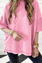 Load image into Gallery viewer, Strawberry Pink Mineral Wash Seam Drop Shoulder Oversize Tee
