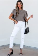 Load image into Gallery viewer, Sleet Solid Color Textured Flutter Sleeve Top
