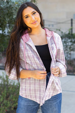 Load image into Gallery viewer, Online Green Checkered Print Loose Fit Buttoned Hooded Shacket
