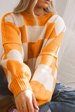 Load image into Gallery viewer, Online Rose Checkered Bishop Sleeve Sweater
