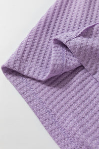 Online Orchid Petal Plus Size Waffle Knit Exposed Seam Flowy Top