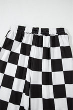 Load image into Gallery viewer, Online Black Checkerboard Elastic Waist Pocketed Joggers
