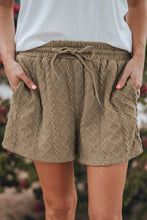 Load image into Gallery viewer, Brown Drawstring Waist Knitted Casual Shorts
