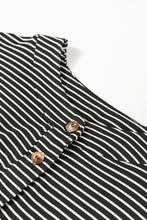 Load image into Gallery viewer, Online Black white Striped Print Buttoned Wide Leg Sleeveless Jumpsuit
