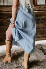 Load image into Gallery viewer, Online Dark Grey Fully Buttoned Long Denim Skirt
