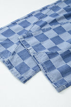 Load image into Gallery viewer, Online Dark Grey Checkered Denim Wide Leg Jeans
