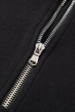 Load image into Gallery viewer, Online Black Zipper Stand Neck Top and Wide Leg Pants Set
