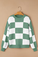 Load image into Gallery viewer, Online Rose Checkered Bishop Sleeve Sweater
