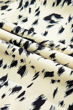Load image into Gallery viewer, Online Black Ribbed Knit Patchwork Printed Belted A-line Dress
