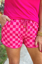 Load image into Gallery viewer, Online Rose Checkered Drawstring Elastic Waist Casual Shorts
