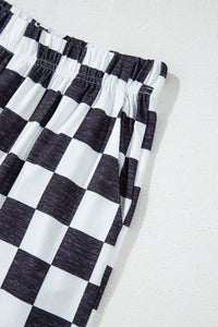 Online Green 2-Tone Checked Print High Waist Wide Leg Pants