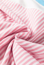Load image into Gallery viewer, Online White Stripe Patchwork Bracelet Sleeve Plus Size T Shirt
