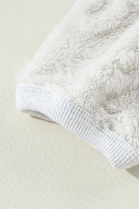 Online Lavendula Textured Leopard Fleece Loose Two Piece Lounge Set