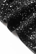 Load image into Gallery viewer, Online Black Sequin Long Sleeve Knot Cutout Back Mini Dress
