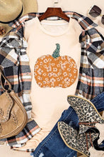 Load image into Gallery viewer, Khaki Sweet Floral Pumpkin Graphic Tee
