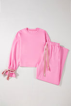 Load image into Gallery viewer, Online Bonbon Solid Color Drawstring Long Sleeve Top and Pants Set
